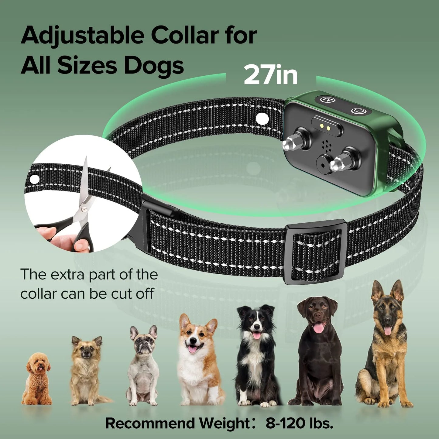 Dog Bark Collar,Rechargeable anti Barking Training Collar with 8 Adjustable Sensitivity