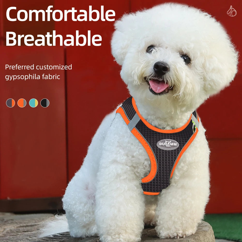 MADDEN Dog Harness Clothes Vest Chest For Cat Collars Rope Small Dogs Reflective Breathable Adjustable Outdoor Walking