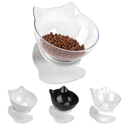 Elevated Cat Bowl Stand, 15 Tilted Neck Guard Cat Food Bowl, Non-slip Watering Feeding Bowls for Cat, Pet Supplies