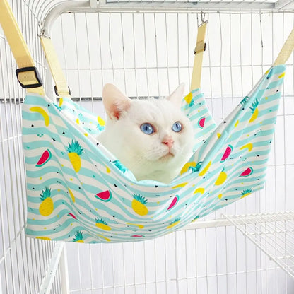 Cartoon Cat Hammock Bed Breathable Wear Resistant Cat Swinging Nest Soft with Hanging Hook Pet Cage Hammock