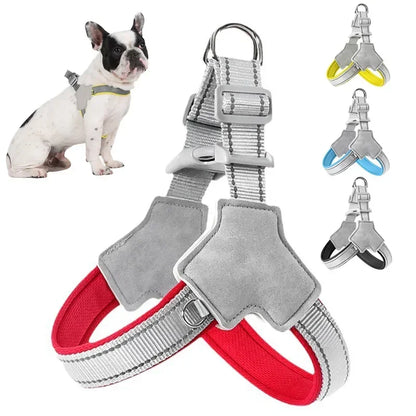 S Bulldog Reflective Harness Saddle Chest Style French Harnesses Collar Breathable Pet Strap Dog Puppy Small Medium For