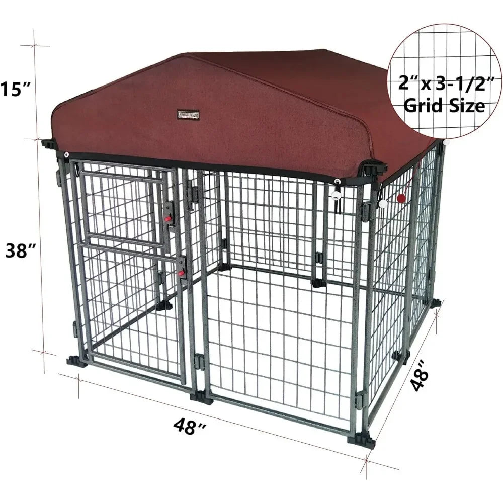 Outdoor Dog Kennel with Roof Cover Dog House Easy To Assemble Weatherproof Large Dog Crate Comfortable and Beautiful