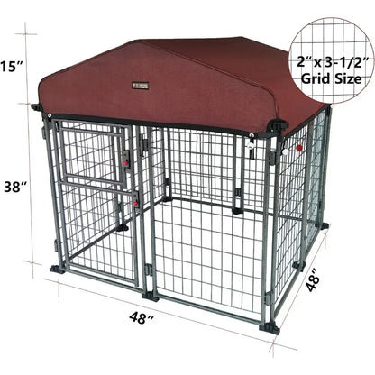 Outdoor Dog Kennel with Roof Cover Dog House Easy To Assemble Weatherproof Large Dog Crate Comfortable and Beautiful