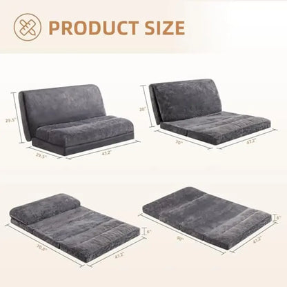 Folding Sofa Bed Chair Blanket Mattress Adult Kids Pet Gaint Washable Cover Bedroom Living Space Lounge Serene Relaxation Memory