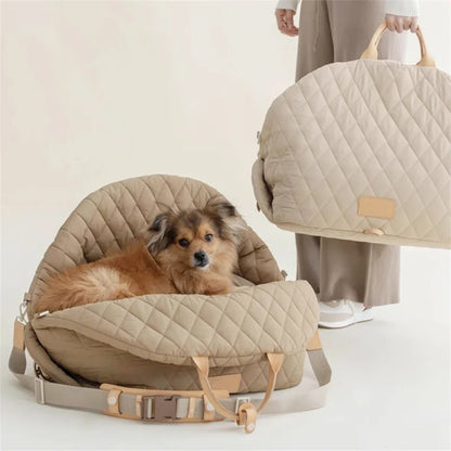 Jamhoo Dog Carrier Handbag Luxury Car Seat Pet Travel Bed for Small Dogs Cat Portable Washable Puppy Carrier Tote Safety Pet Bag