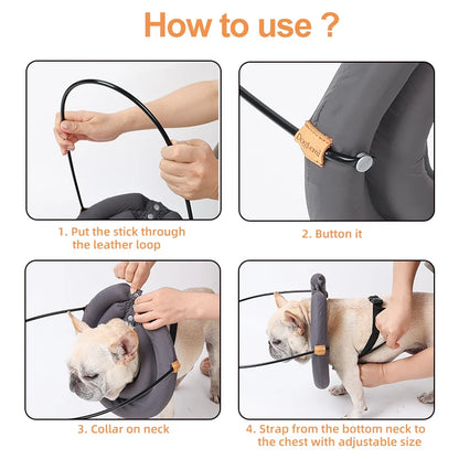 Blind Dog Harness Pet Harness Guiding Device Adjustable for a Custom Fit Protective Build Confidence Pet Anti-Collision Ring