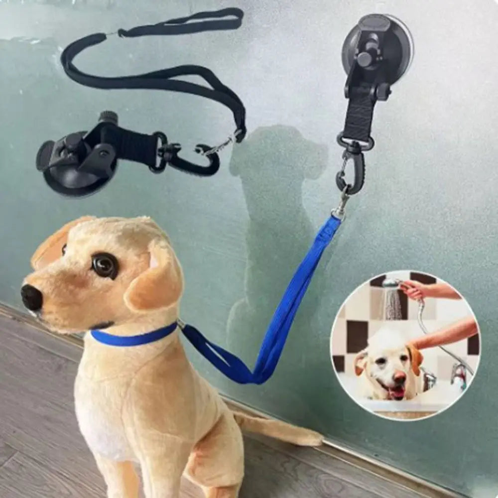 Adjustable Collar Dog Bathing Fixer with Buckle Tether Pet Grooming Restraint Leash Strong Suction Cup Harness Dog Table Sling