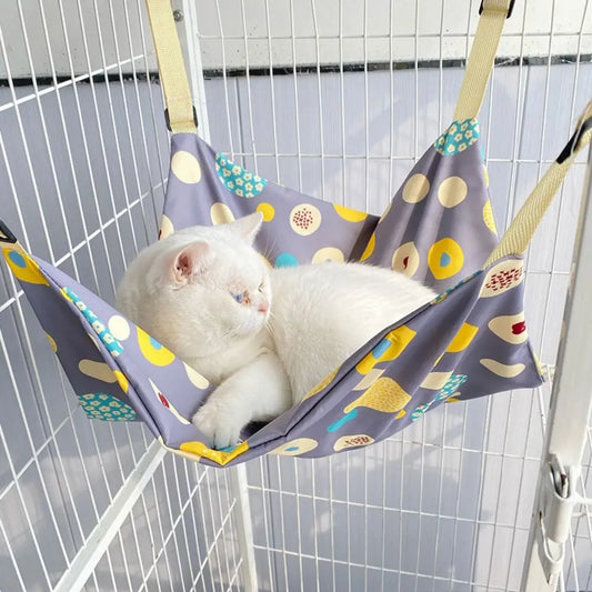 Cartoon Cat Hammock Bed Breathable Wear Resistant Cat Swinging Nest Soft with Hanging Hook Pet Cage Hammock