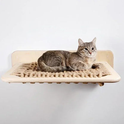 Pet Products Wood Wall Hanging Bobcat Bed Indoor Furniture Wooden Cat Hammock