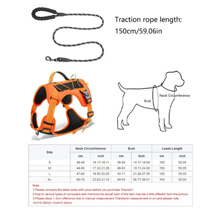 Dog Training Harness Reflective Vest Leash Training Vest for Daily Use