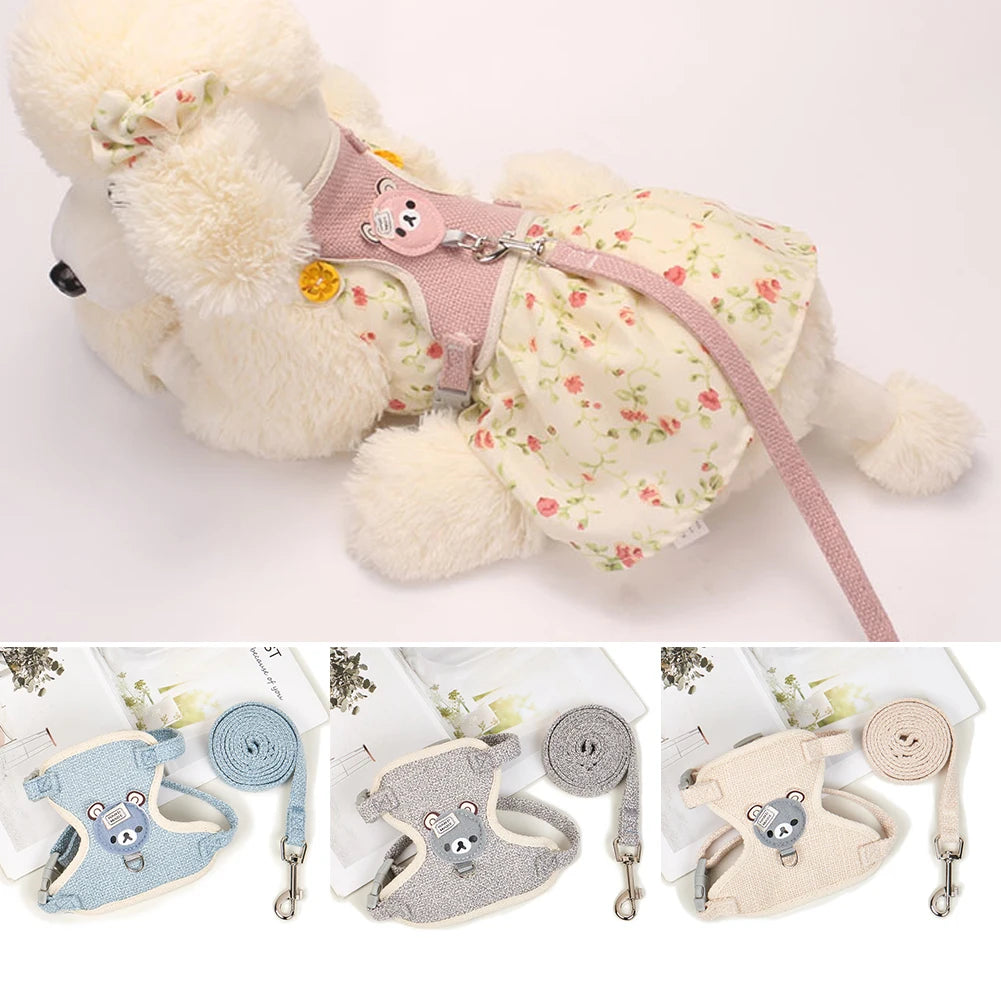 Cute Dog Strap Leash Small Pet Cat Bunny Collar Chest Strap Dog Rope Maltese Chihuahua Puppy Leash Ultra Small Pet Harness New