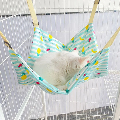 Cartoon Cat Hammock Bed Breathable Wear Resistant Cat Swinging Nest Soft with Hanging Hook Pet Cage Hammock