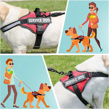 Service Dog Harness,No Pull,Easy On And Off,3M Reflective Breathable,Easy-Adjust Pet Halters,Suitable For Small Medium Large Dog