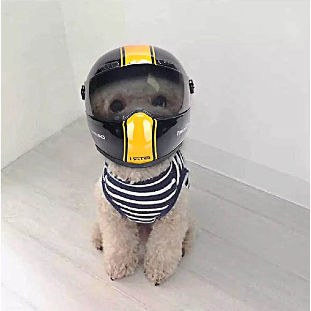 Handsome Pet Helmet,Cute Cat Dog Cap Outdoor Anti-Collision Mini Motorcycle Helmet Cat Dog Styling Photo Props Pet Hat