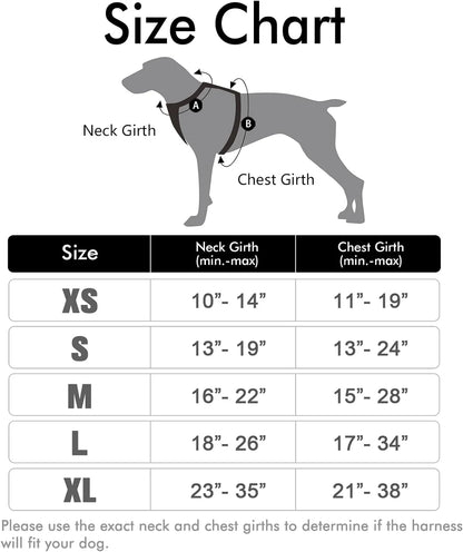 Dog Harness, No-Pull Pet Harness with 2 Leash Clips, Adjustable Soft Padded Dog Vest, Reflective Outdoor Pet Oxford Vest with Easy Control Handle for Large Dogs, Black