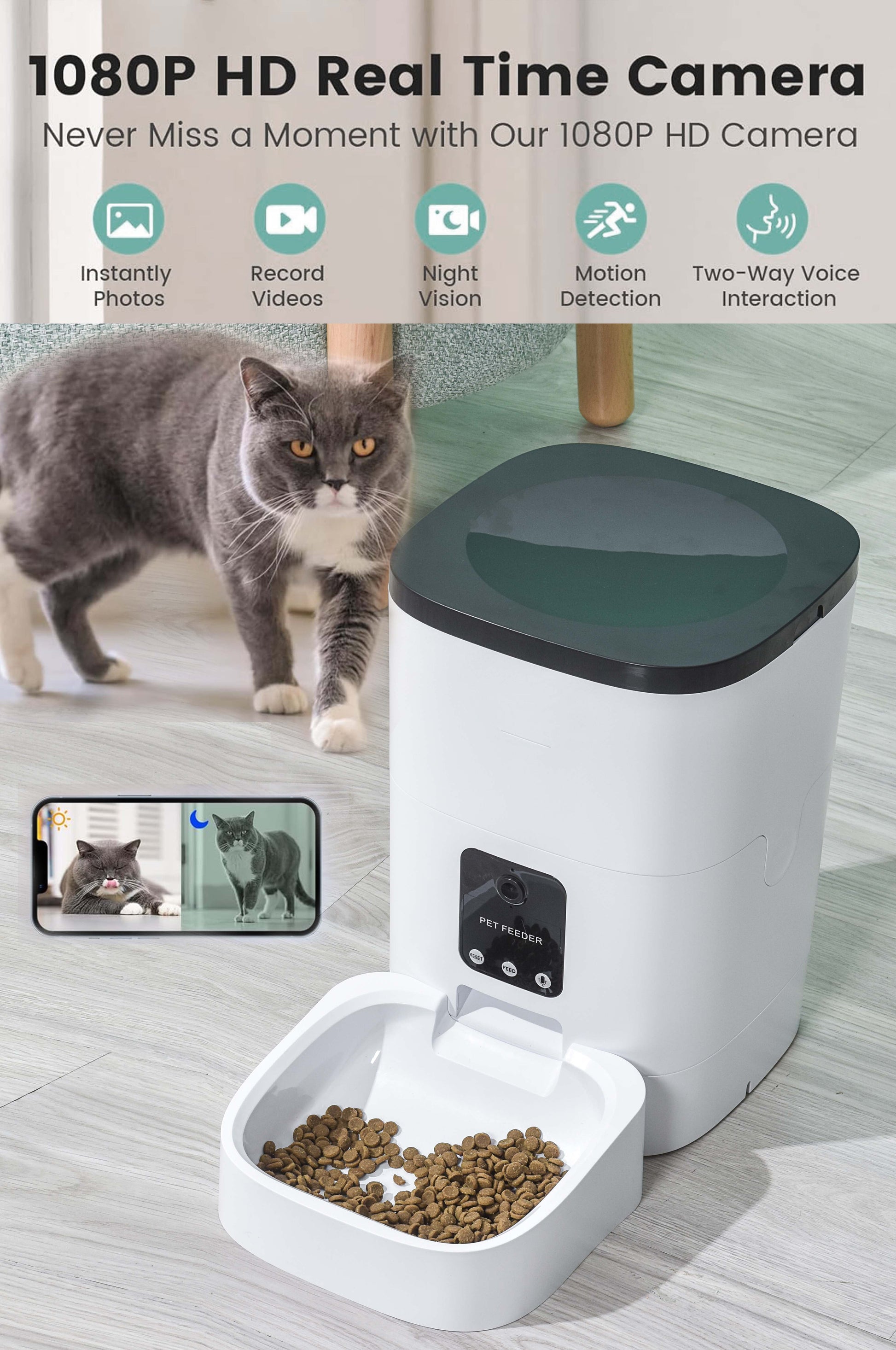 Automatic Pet Feeder with Camera & App Control